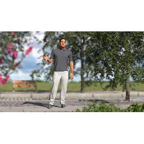 Man in Casual Wear with Fur Rigged 3D